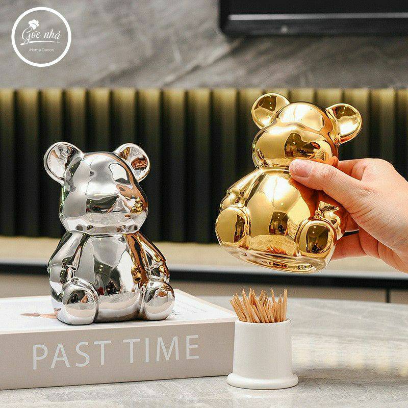 Hũ tăm sứ mini bear