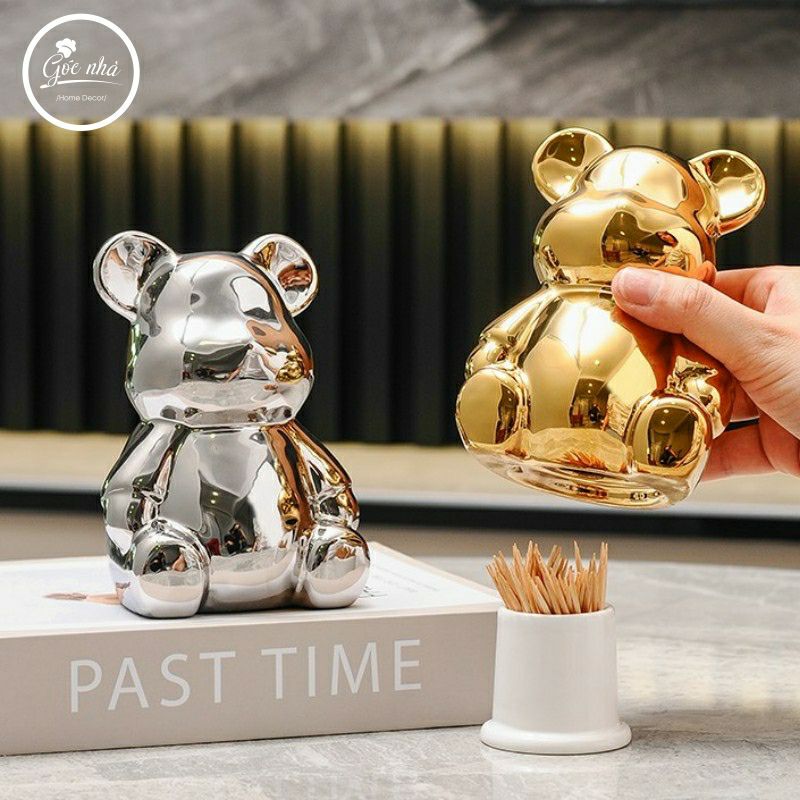 Hũ tăm sứ mini bear