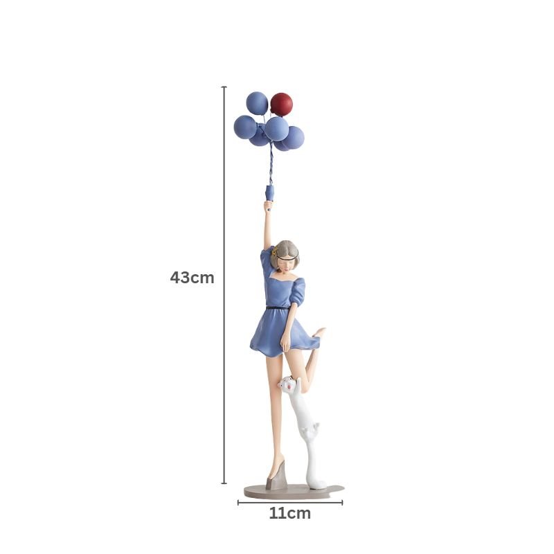 Tượng Cô Gái Decor Mini Cầm Bóng