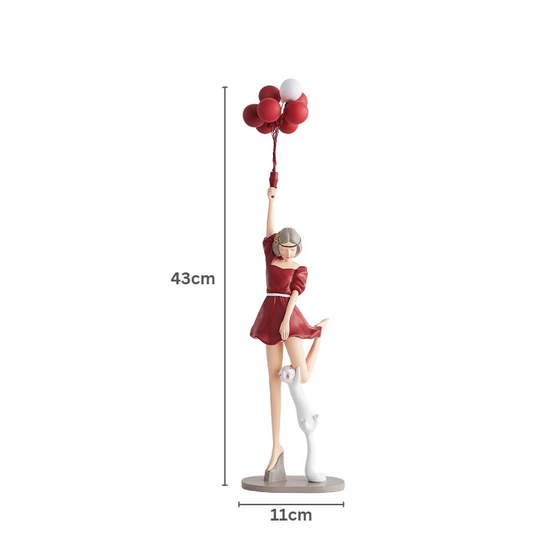 Tượng Cô Gái Decor Mini Cầm Bóng