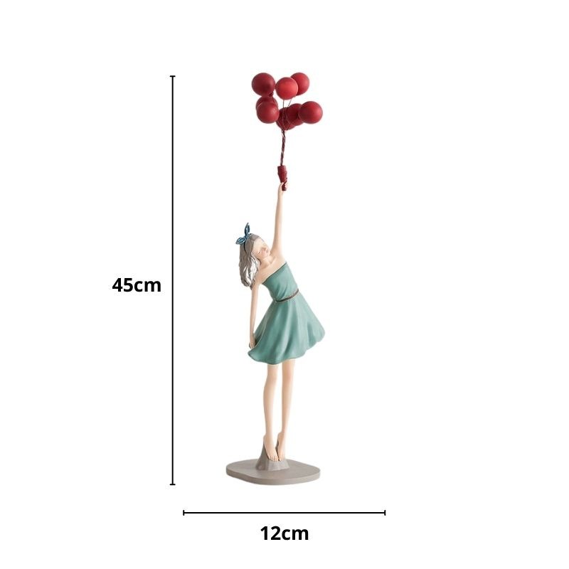 Tượng Cô Gái Decor Mini Cầm Bóng