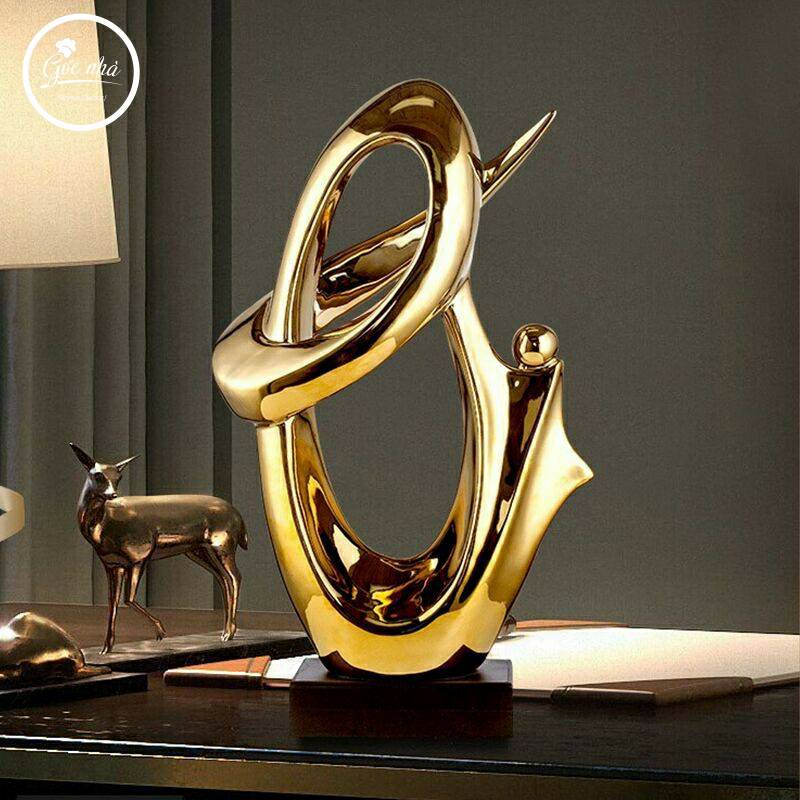 Tượng phù điêu kim loại mạ vàng chân đế