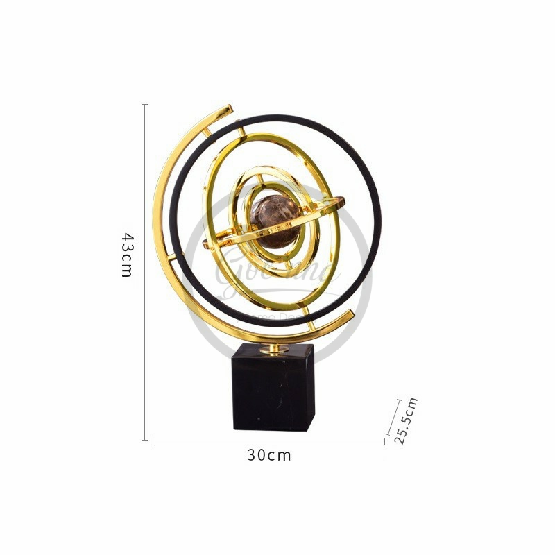 Phù điêu địa cầu vàng kim nguyên khối