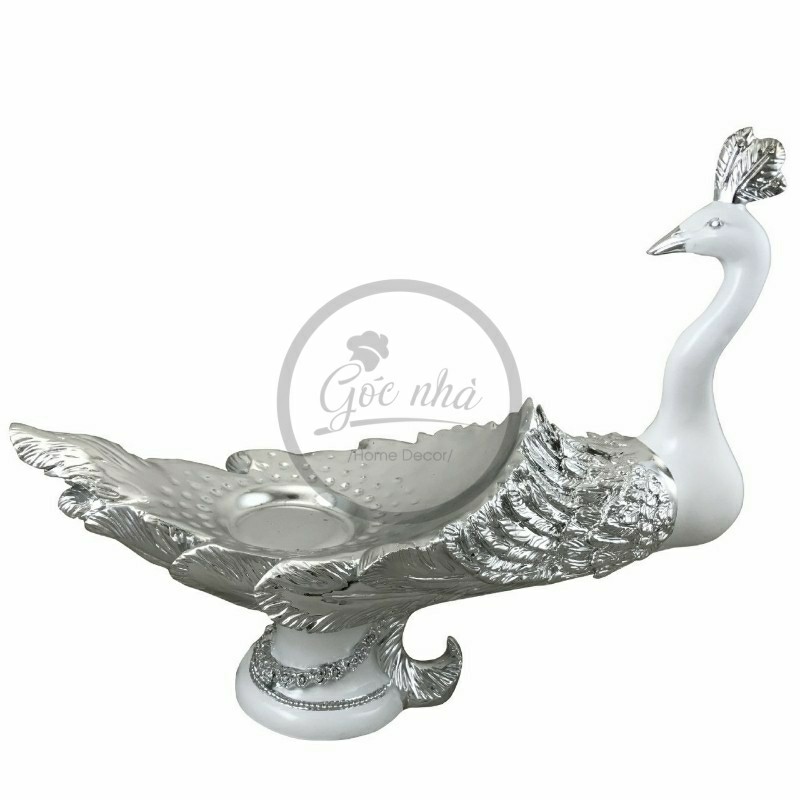 Khay trái cây pha lê chim công