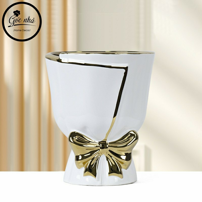 Bình Hoa Dáng Váy Thắt Nơ