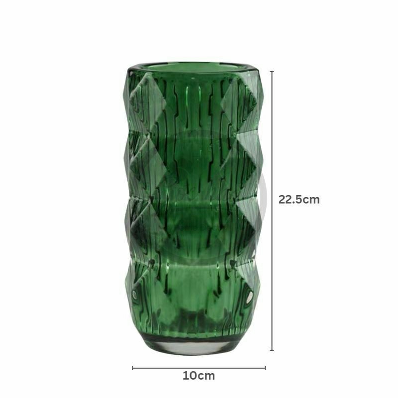 Bình hoa thủy tinh cao cấp vân kim cương nổi trang trí nhà cừa