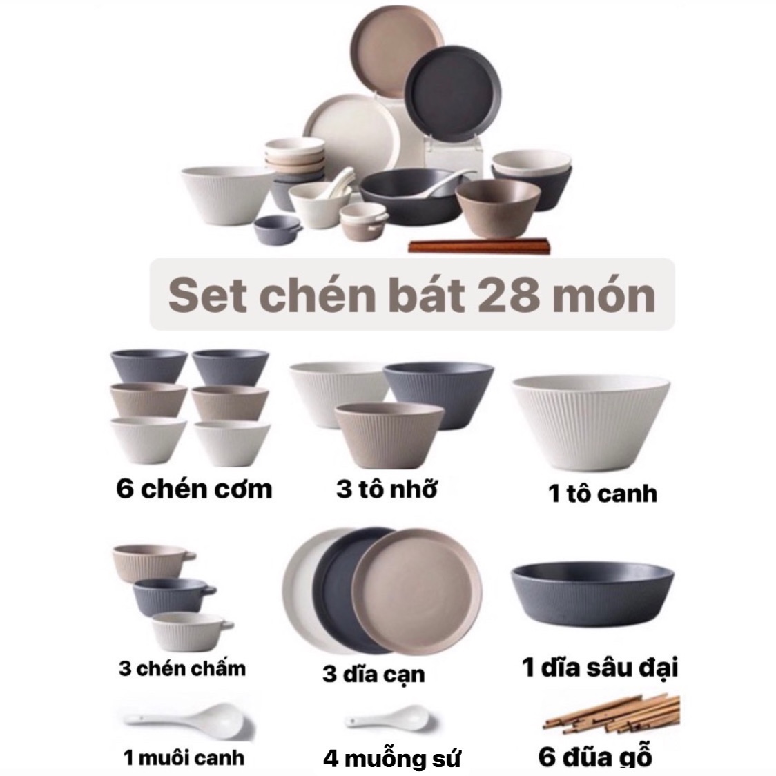 Set chén bát OASIS