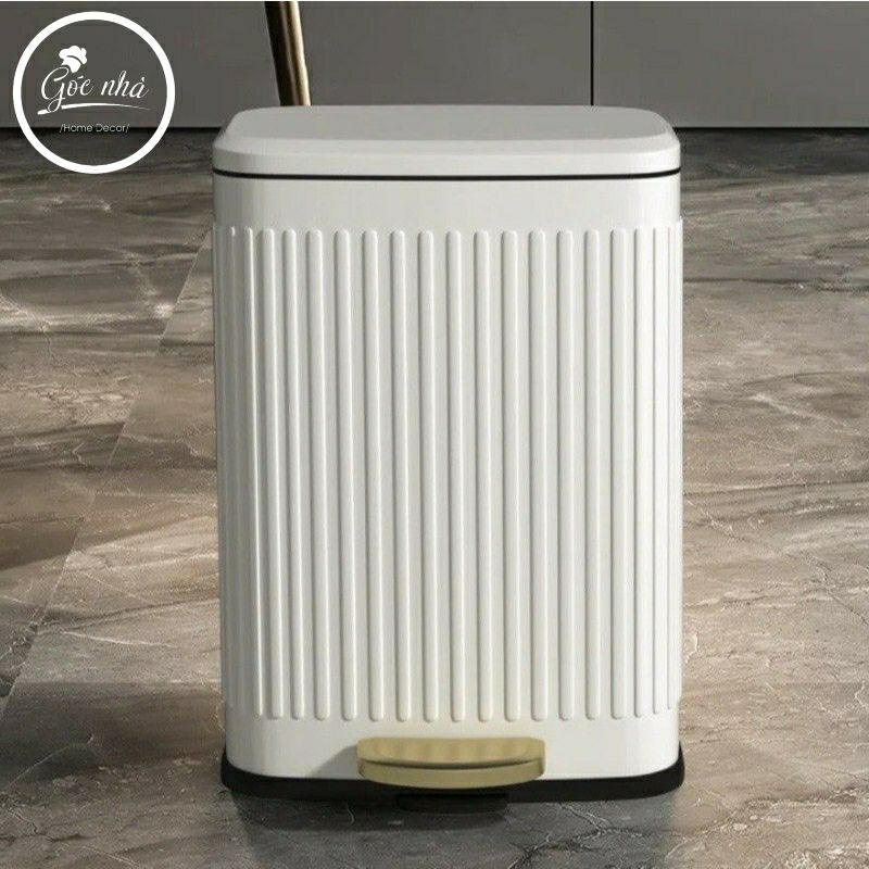 Thùng rác thép carbon kẻ dáng dẹt