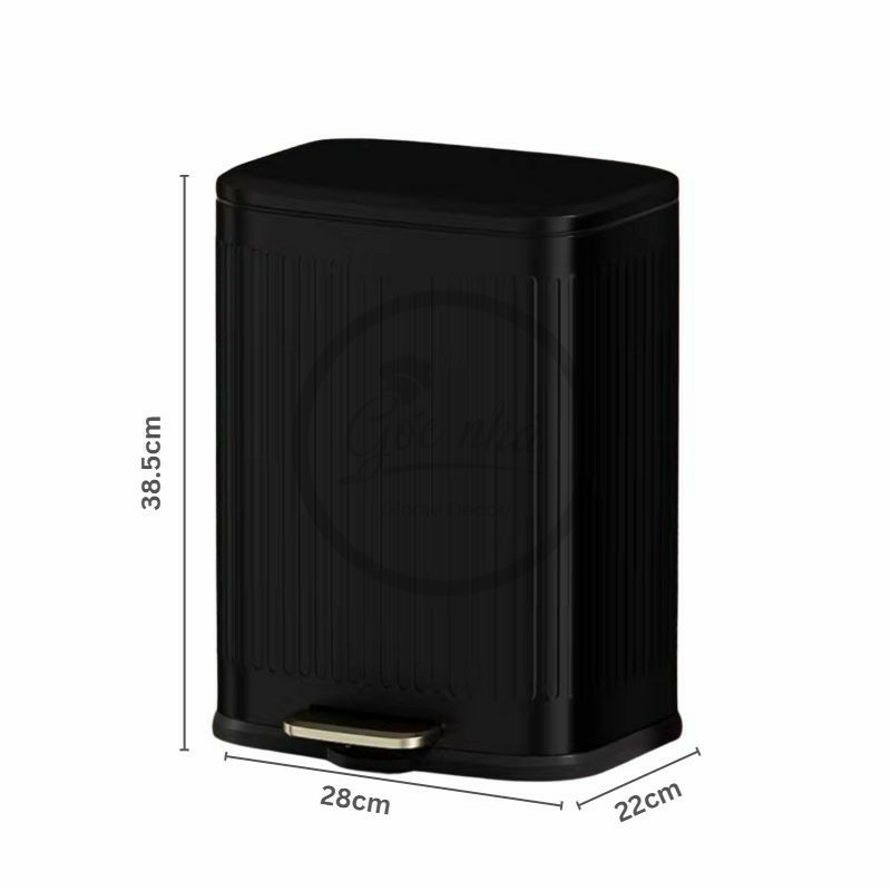 Thùng rác thép carbon kẻ dáng dẹt