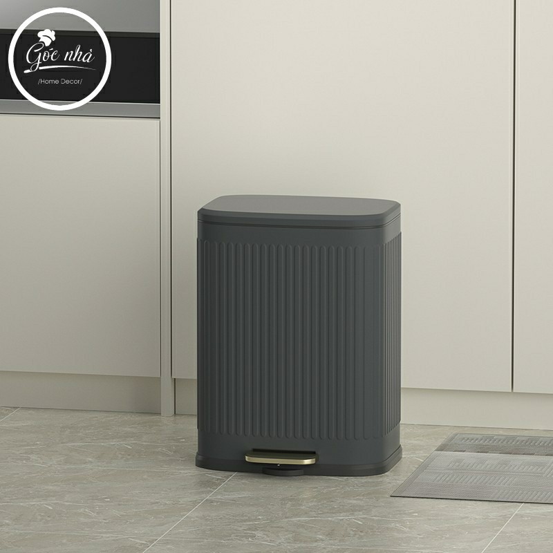 Thùng rác thép carbon kẻ dáng dẹt