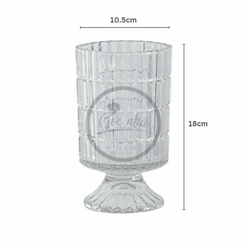 Bình hoa thủy tinh dáng ly chân cao