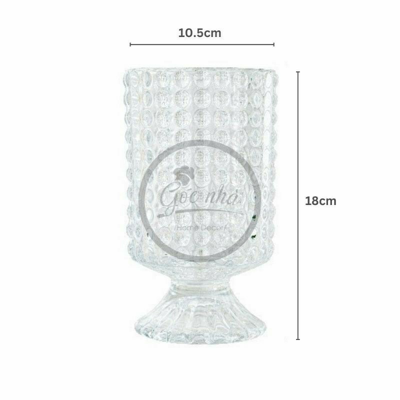 Bình hoa thủy tinh dáng ly chân cao