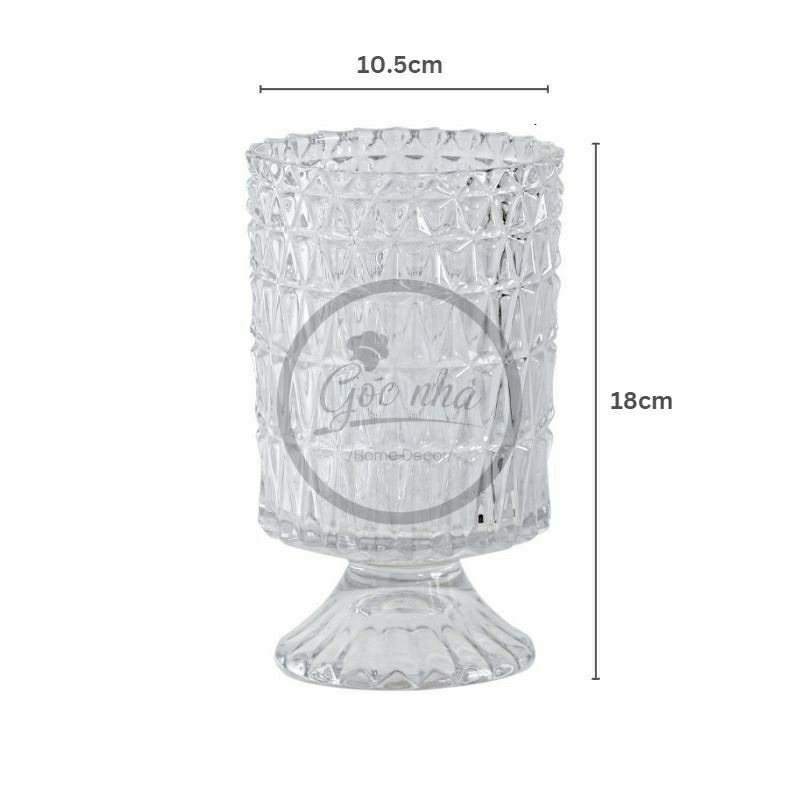 Bình hoa thủy tinh dáng ly chân cao