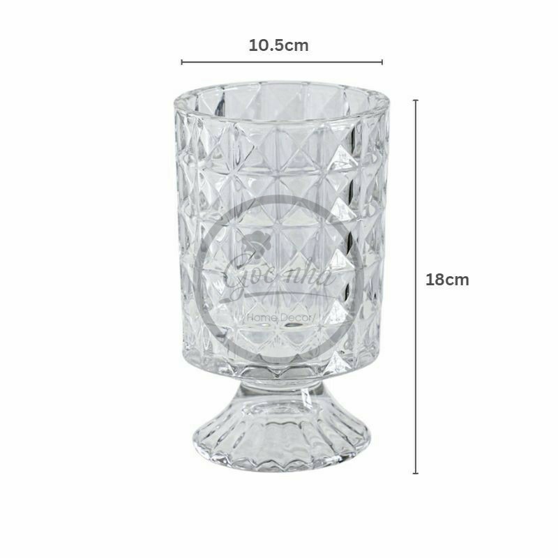 Bình hoa thủy tinh dáng ly chân cao