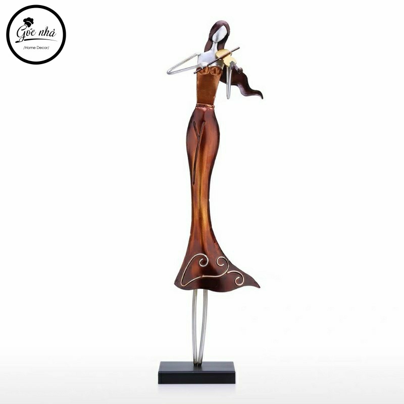 Phù điêu thép cô gái nhạc cụ