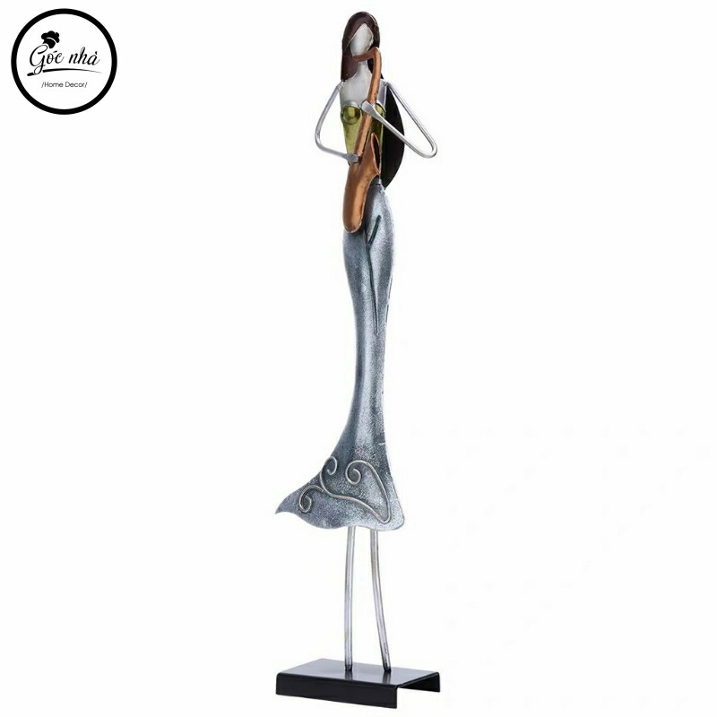 Phù điêu thép cô gái nhạc cụ