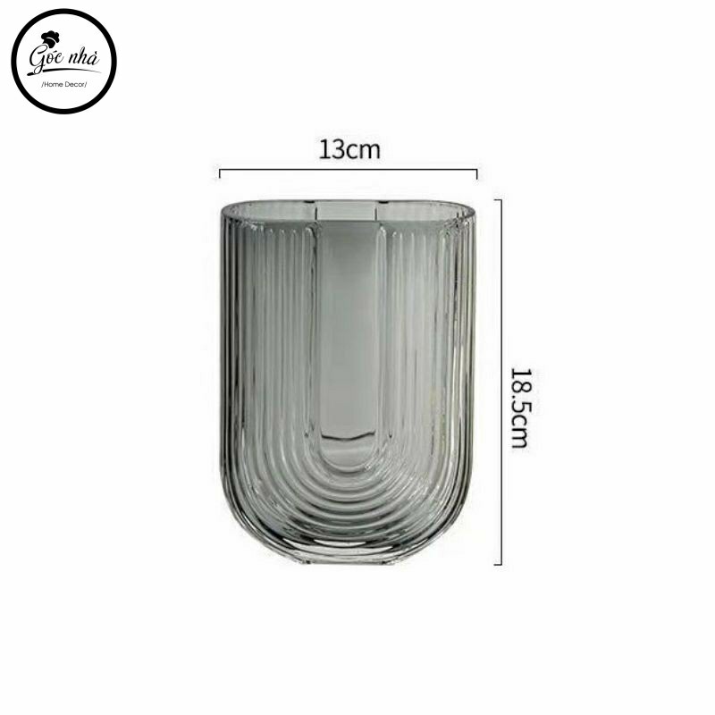 Lọ hoa thuỷ tinh chữ U