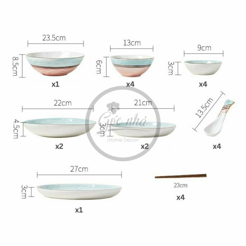 Set Chén Bát Sứ Hastis Light 22 món