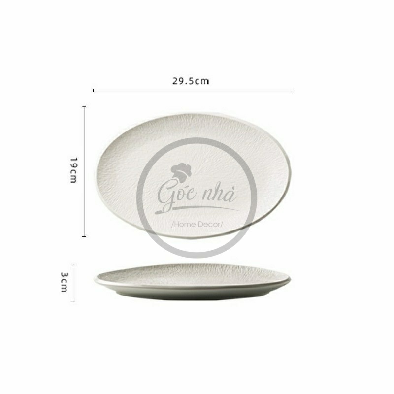 Moonlight - Dĩa oval vân sần