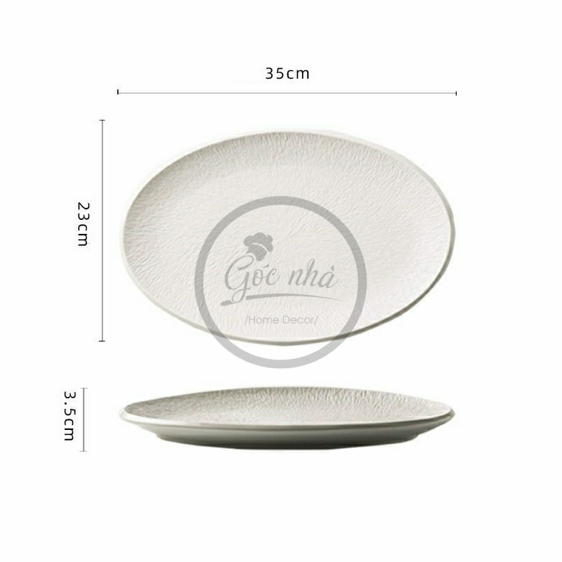Moonlight - Dĩa oval vân sần