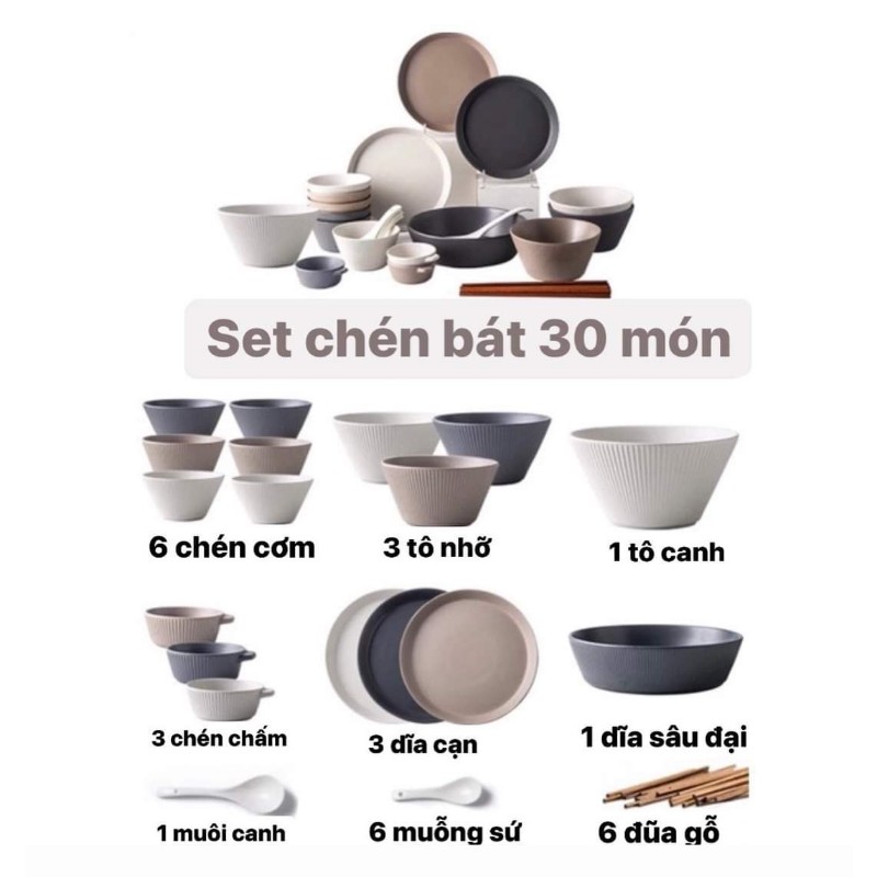 Set chén bát OASIS