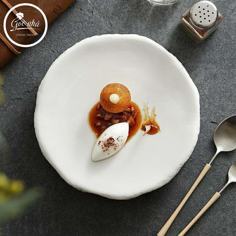 Dĩa tròn dày dáng méo Coral