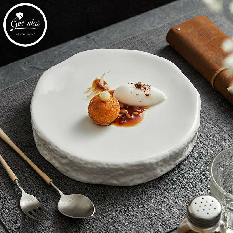 Dĩa tròn dày dáng méo Coral