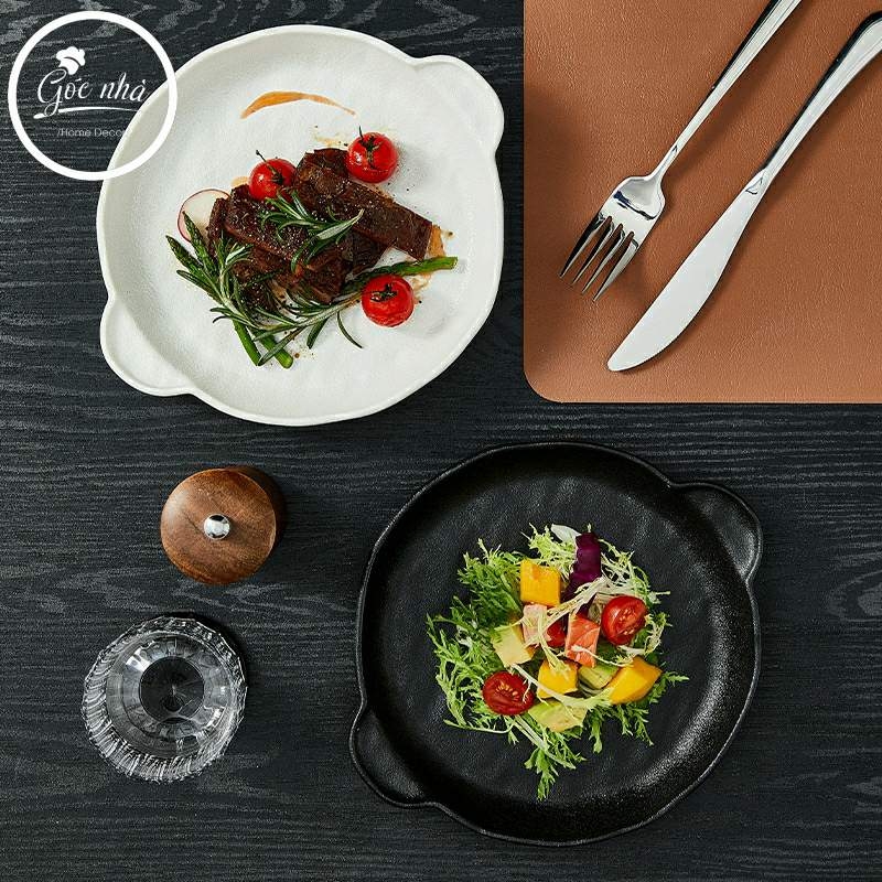 Dĩa sâu 2 quai Mocca tròn - Thố sứ hai quai