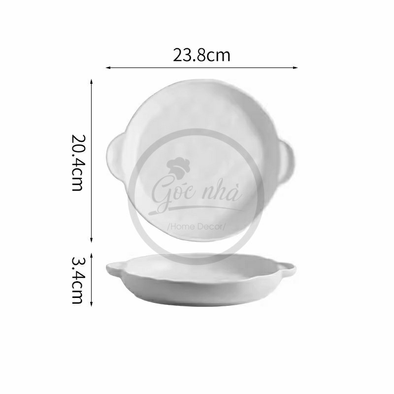 Dĩa sâu 2 quai Mocca tròn - Thố sứ hai quai