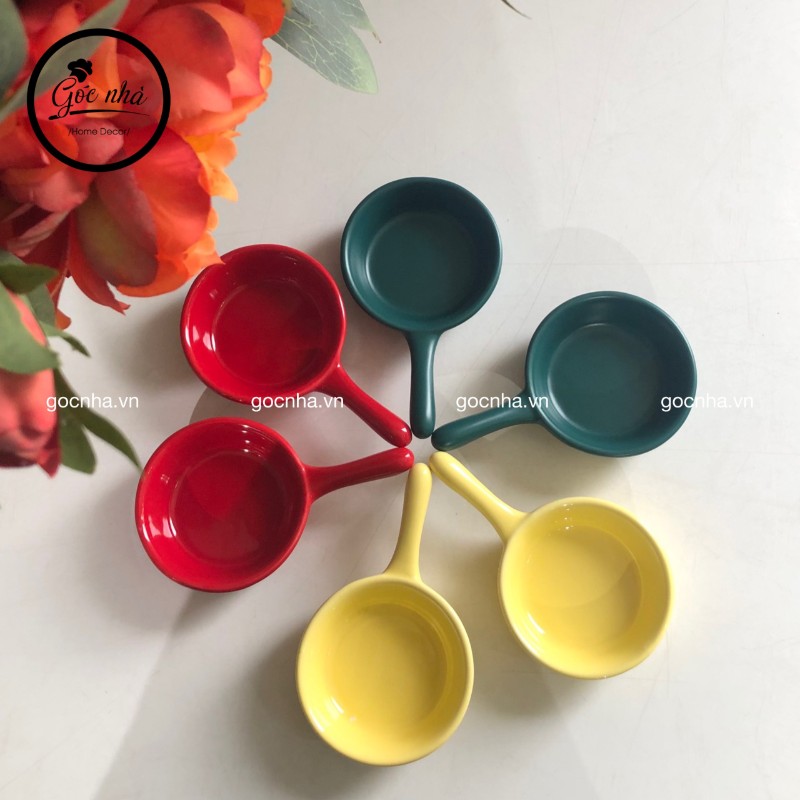 Chén gia vị sứ có tay cầm