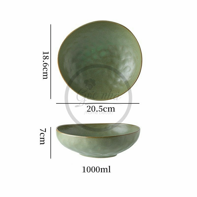 Tô oval méo Sedy sứ đất nặn