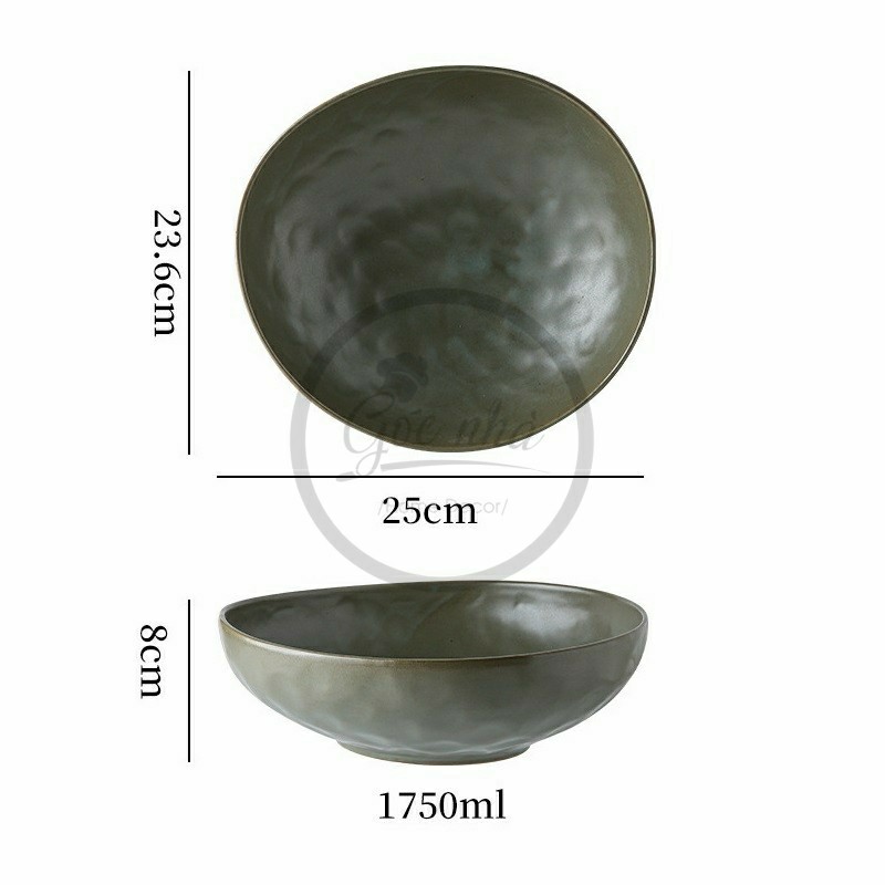 Tô oval méo Sedy sứ đất nặn