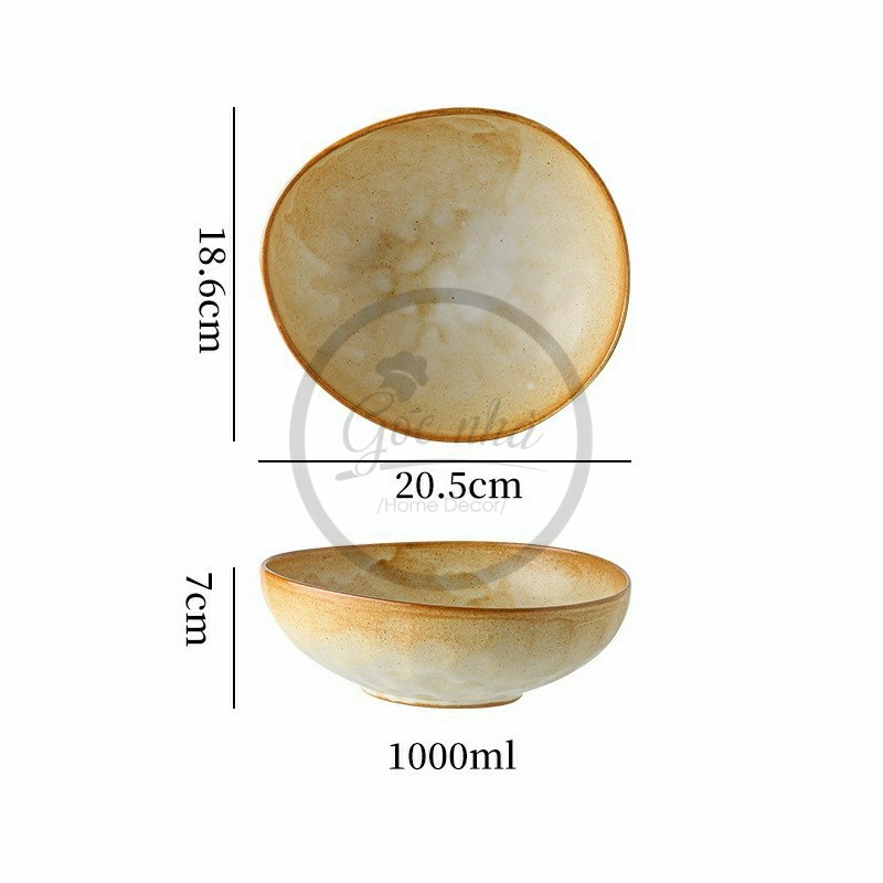 Tô oval méo Sedy sứ đất nặn