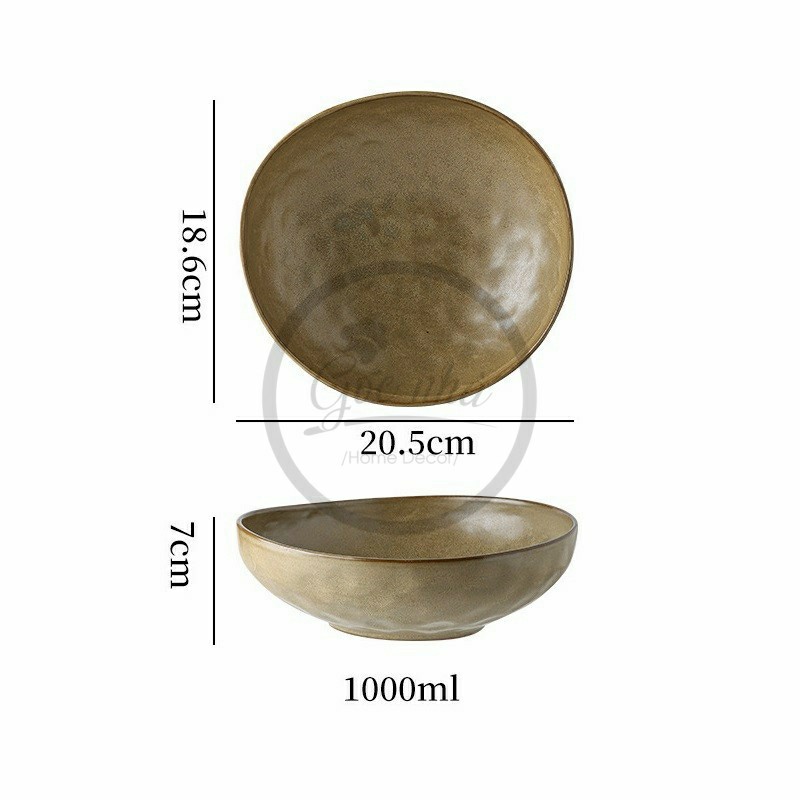 Tô oval méo Sedy sứ đất nặn