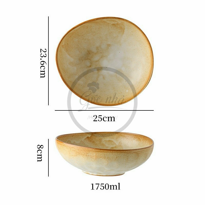 Tô oval méo Sedy sứ đất nặn
