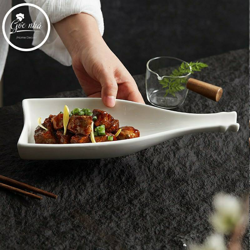 Đĩa tạo hình dáng chai- haft bottle plate