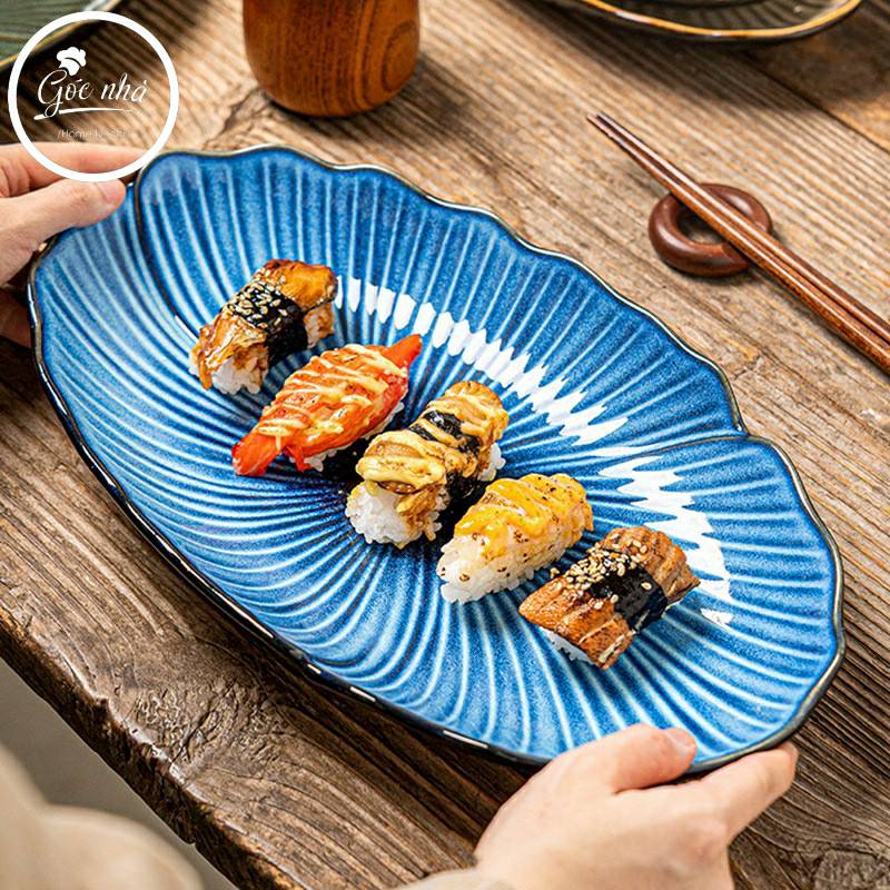 Dĩa oval lá sen hỏa biến- Sapo collection