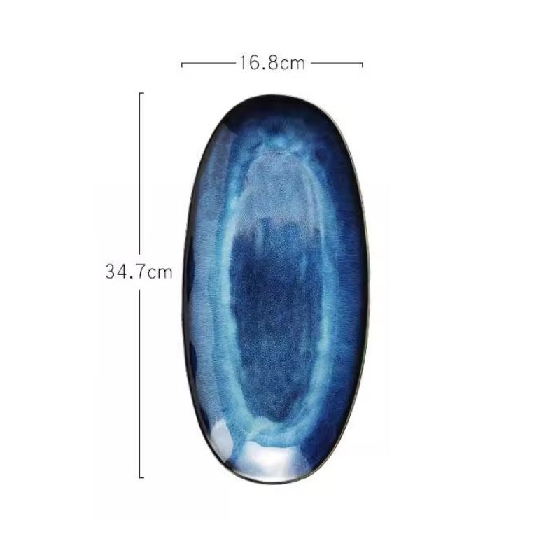 Dĩa Oval Hỏa Biến Indigo