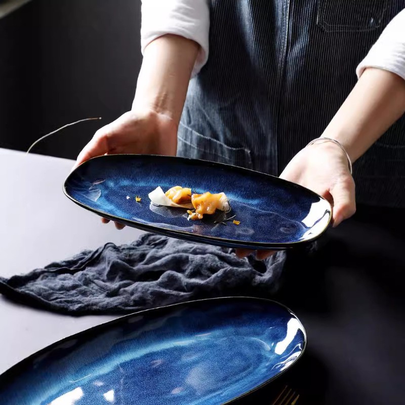 Dĩa Oval Hỏa Biến Indigo