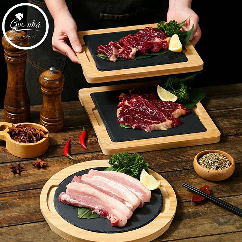 Tấm đá chữ nhật kèm đế gỗ