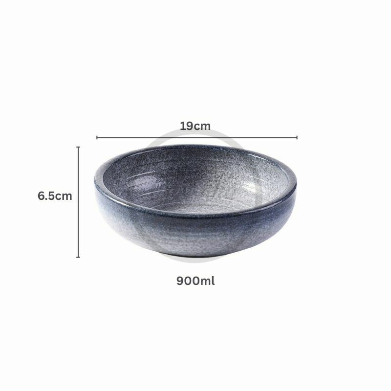 Tô sứ Sashimi men tiêu viền màu - stone