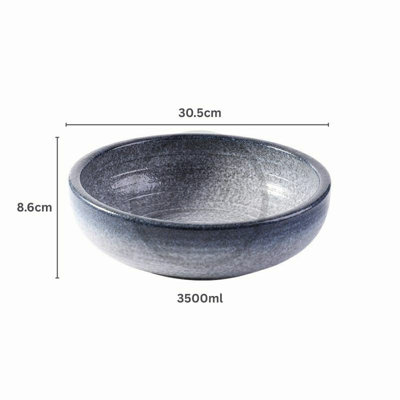 Tô sứ Sashimi men tiêu viền màu - stone