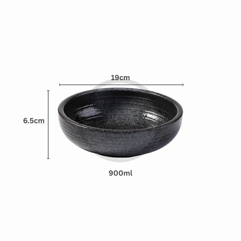 Tô sứ Sashimi men tiêu viền màu - stone