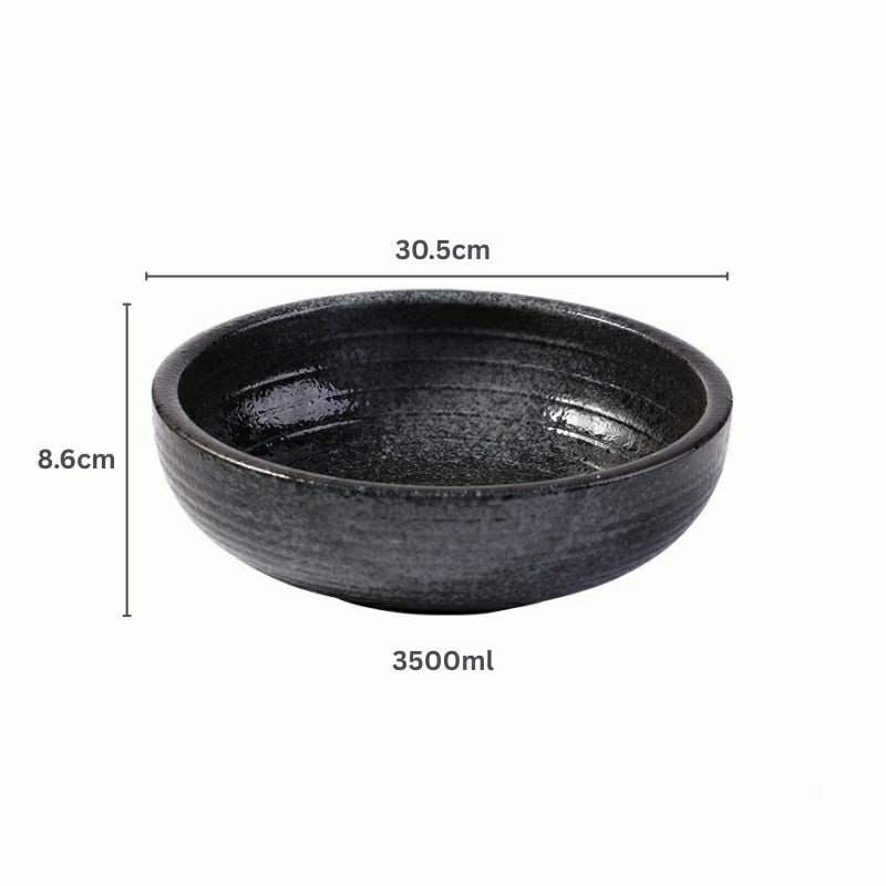 Tô sứ Sashimi men tiêu viền màu - stone