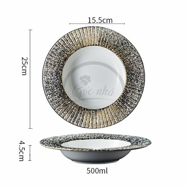 Dĩa soup/pasta kẻ vành Starry