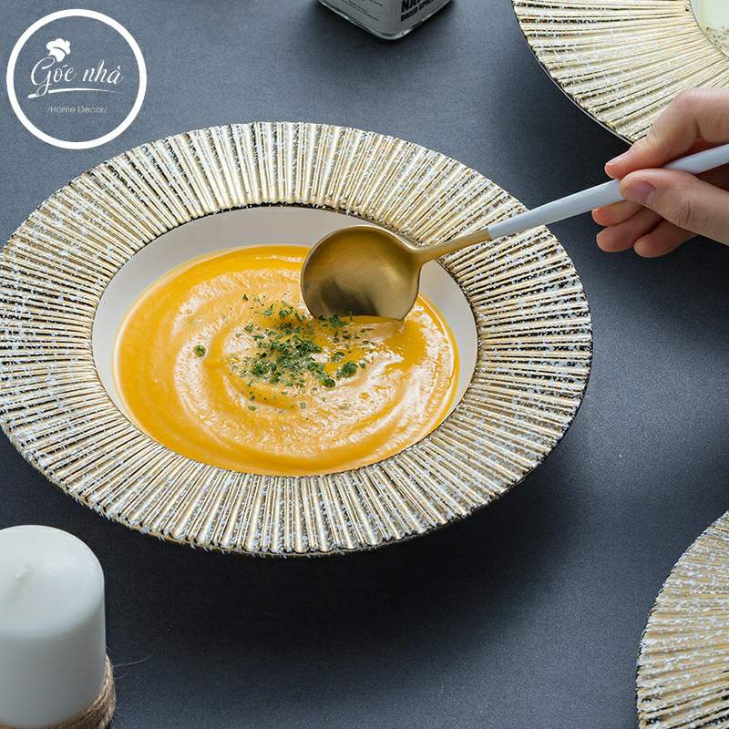 Dĩa soup/pasta kẻ vành Starry