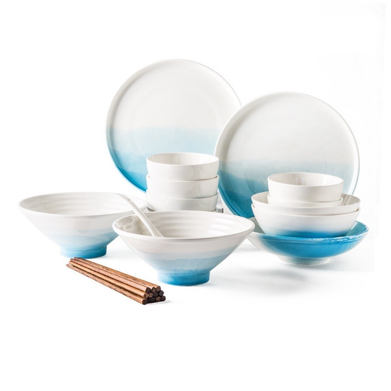 Set chén dĩa Cloudy ombre