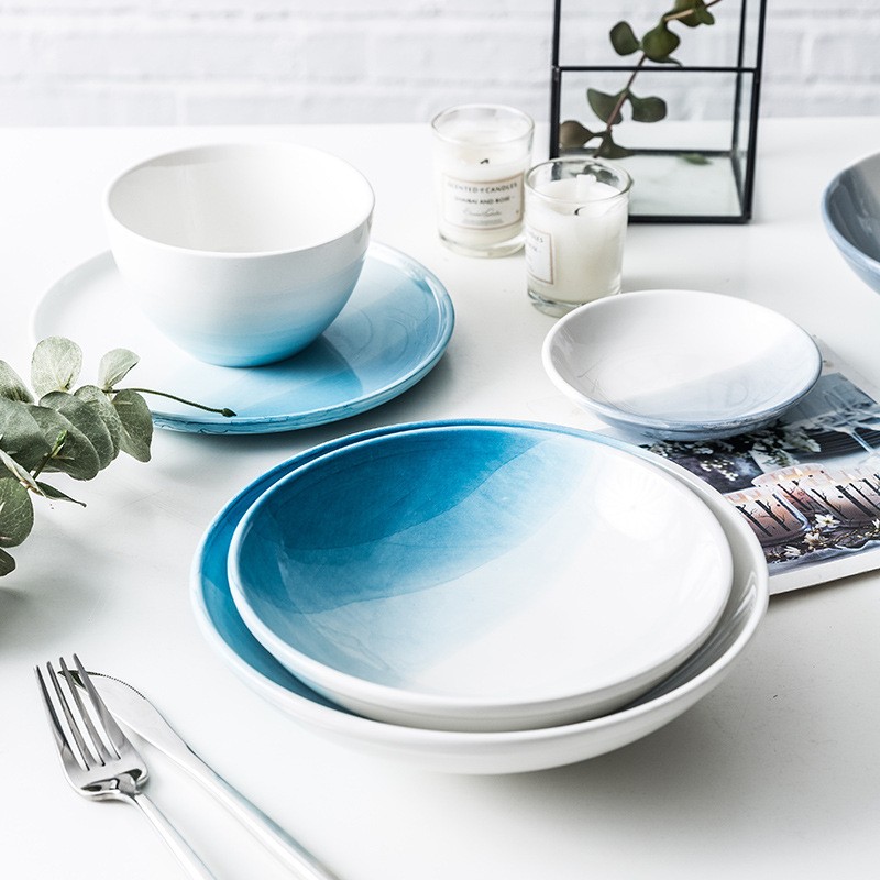 Set chén dĩa Cloudy ombre