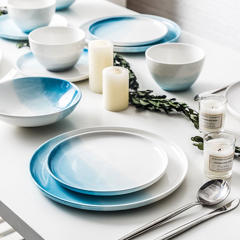 Set chén dĩa Cloudy ombre