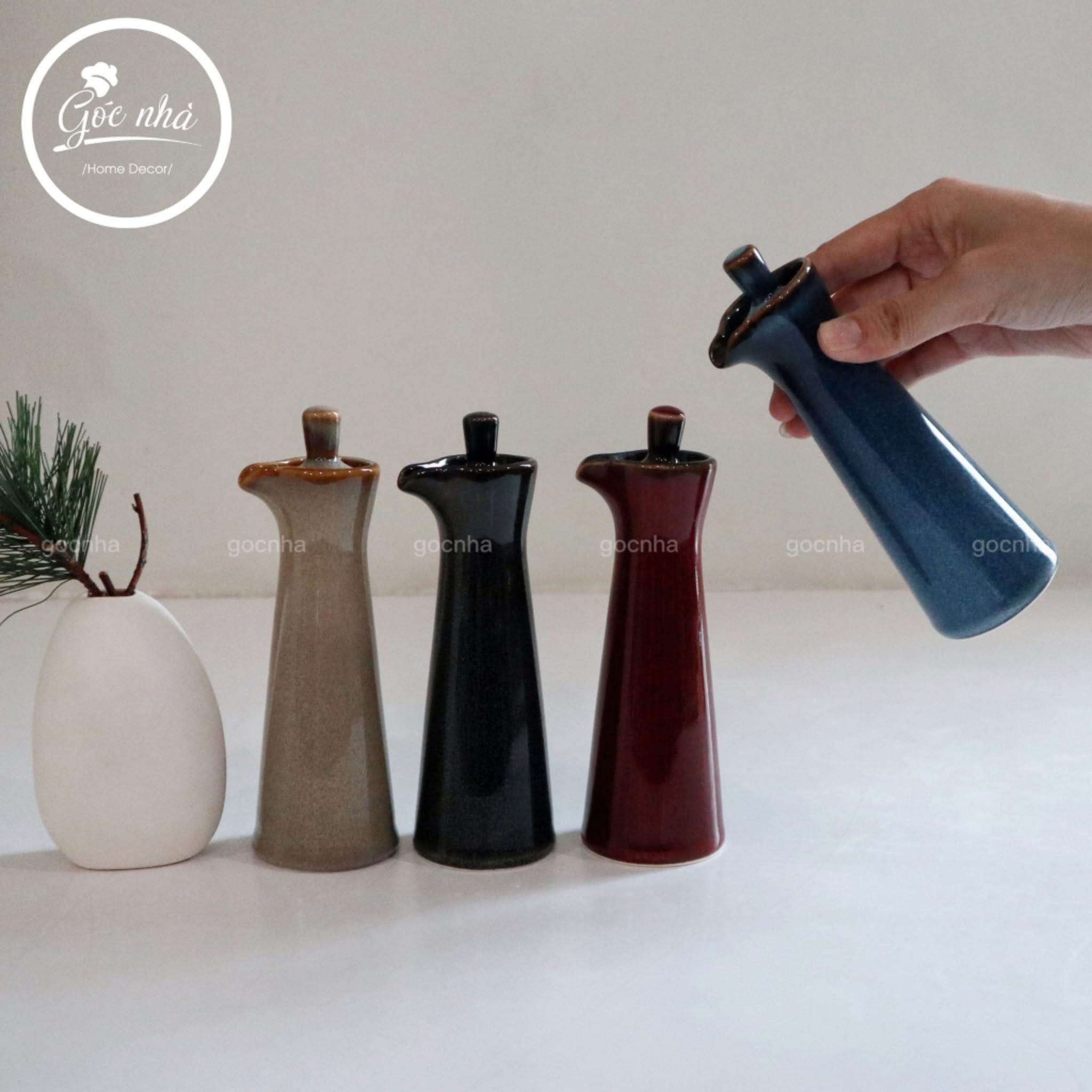 Chai rót dầu/mắm/tương sứ hỏa biến IRO